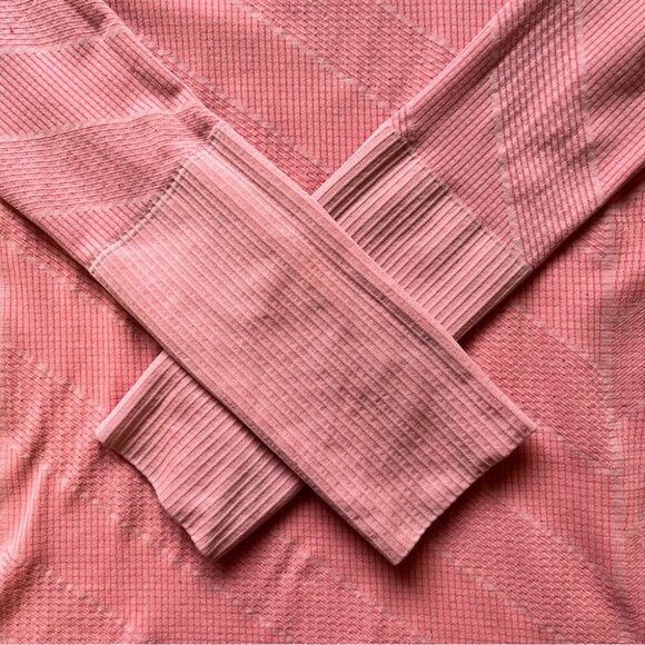 Lululemon Swiftly Tech Long Sleeve Crew Heathered Grapefruit Diagonal Stripe 10 - Picture 9 of 16